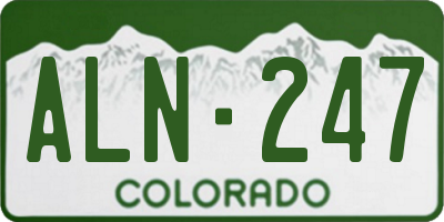 CO license plate ALN247
