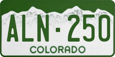 CO license plate ALN250
