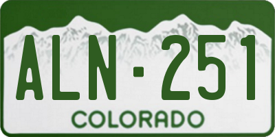 CO license plate ALN251