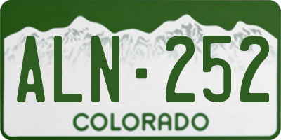 CO license plate ALN252