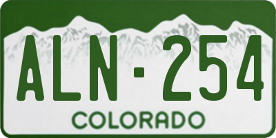 CO license plate ALN254