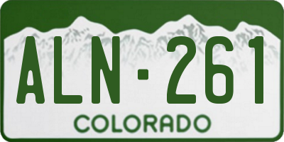 CO license plate ALN261