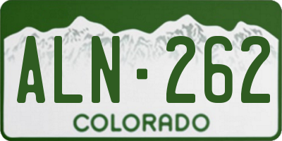CO license plate ALN262