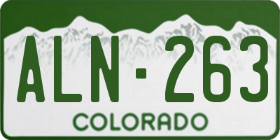 CO license plate ALN263