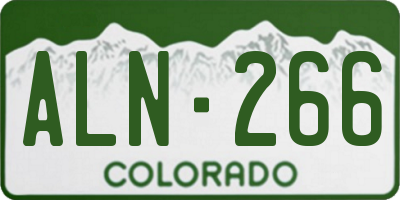 CO license plate ALN266