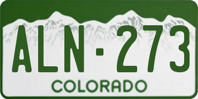 CO license plate ALN273
