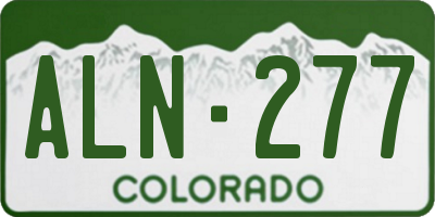 CO license plate ALN277