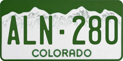 CO license plate ALN280