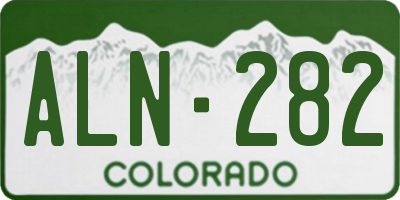 CO license plate ALN282