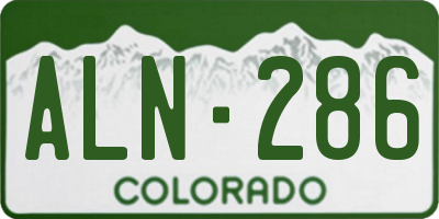 CO license plate ALN286