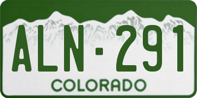 CO license plate ALN291