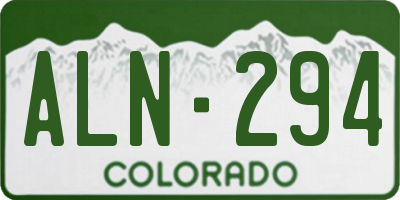 CO license plate ALN294
