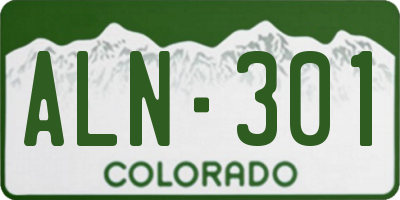 CO license plate ALN301