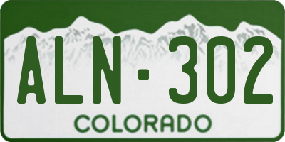 CO license plate ALN302