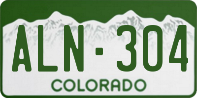 CO license plate ALN304