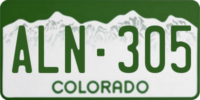 CO license plate ALN305