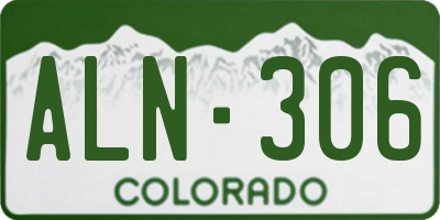 CO license plate ALN306