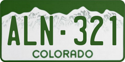 CO license plate ALN321