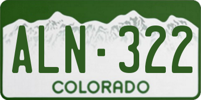 CO license plate ALN322