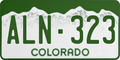 CO license plate ALN323