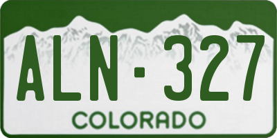 CO license plate ALN327