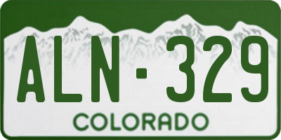 CO license plate ALN329