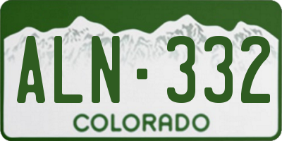 CO license plate ALN332