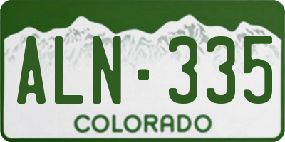CO license plate ALN335
