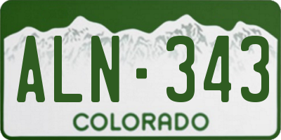 CO license plate ALN343