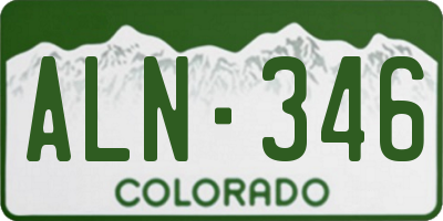 CO license plate ALN346