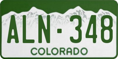 CO license plate ALN348