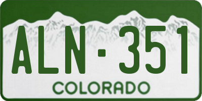 CO license plate ALN351