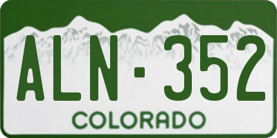 CO license plate ALN352