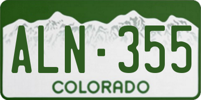 CO license plate ALN355