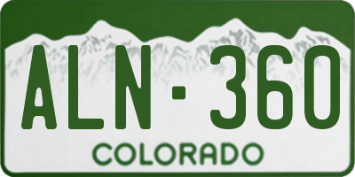 CO license plate ALN360