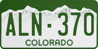 CO license plate ALN370