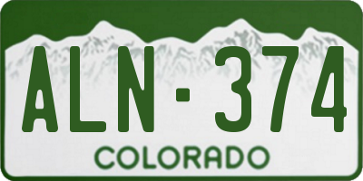 CO license plate ALN374