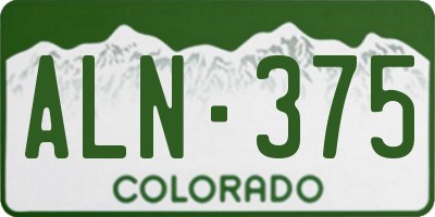 CO license plate ALN375
