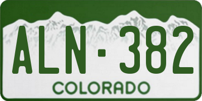 CO license plate ALN382