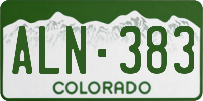 CO license plate ALN383