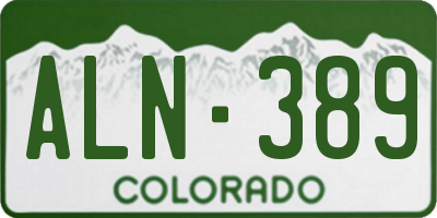 CO license plate ALN389