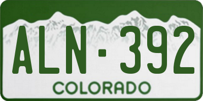 CO license plate ALN392