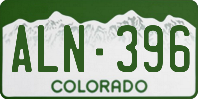 CO license plate ALN396