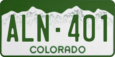 CO license plate ALN401