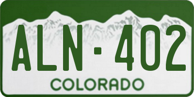 CO license plate ALN402