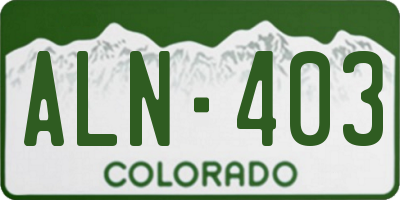 CO license plate ALN403