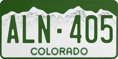 CO license plate ALN405