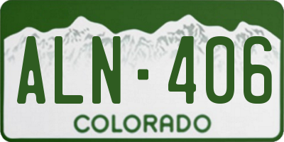 CO license plate ALN406