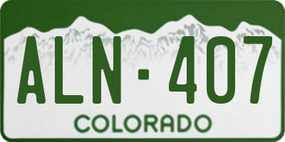 CO license plate ALN407