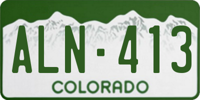 CO license plate ALN413